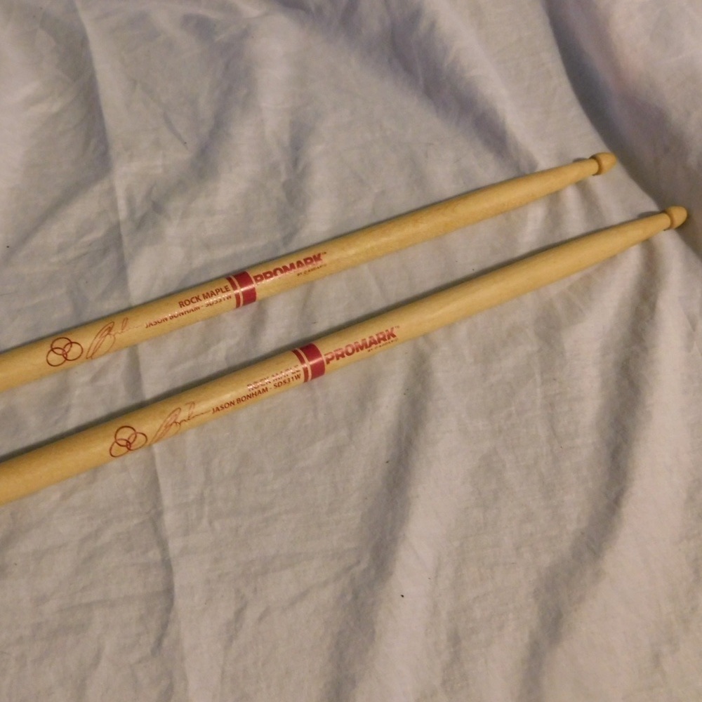Promark Maple Drum Sticks Signed by Jason Bonham